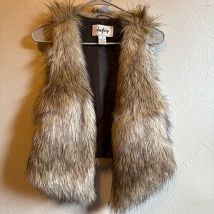 Faux Fur Vest with Brown and Tan Tones